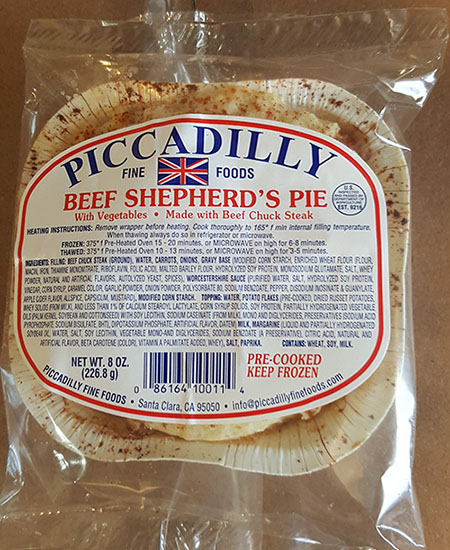 Piccadilly Fine Foods Recalls Beef Shepherd’s Pie Due To Misbranding and Undeclared Allergens (Anchovies)